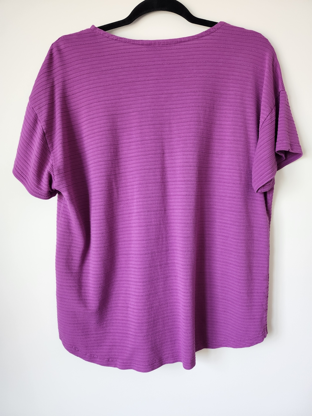 Talbots Magenta Short-Sleeve V-Neck Top - Picture 7 of 8